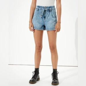 American Eagle Paperbag Denim Mom Shorts - Size 4